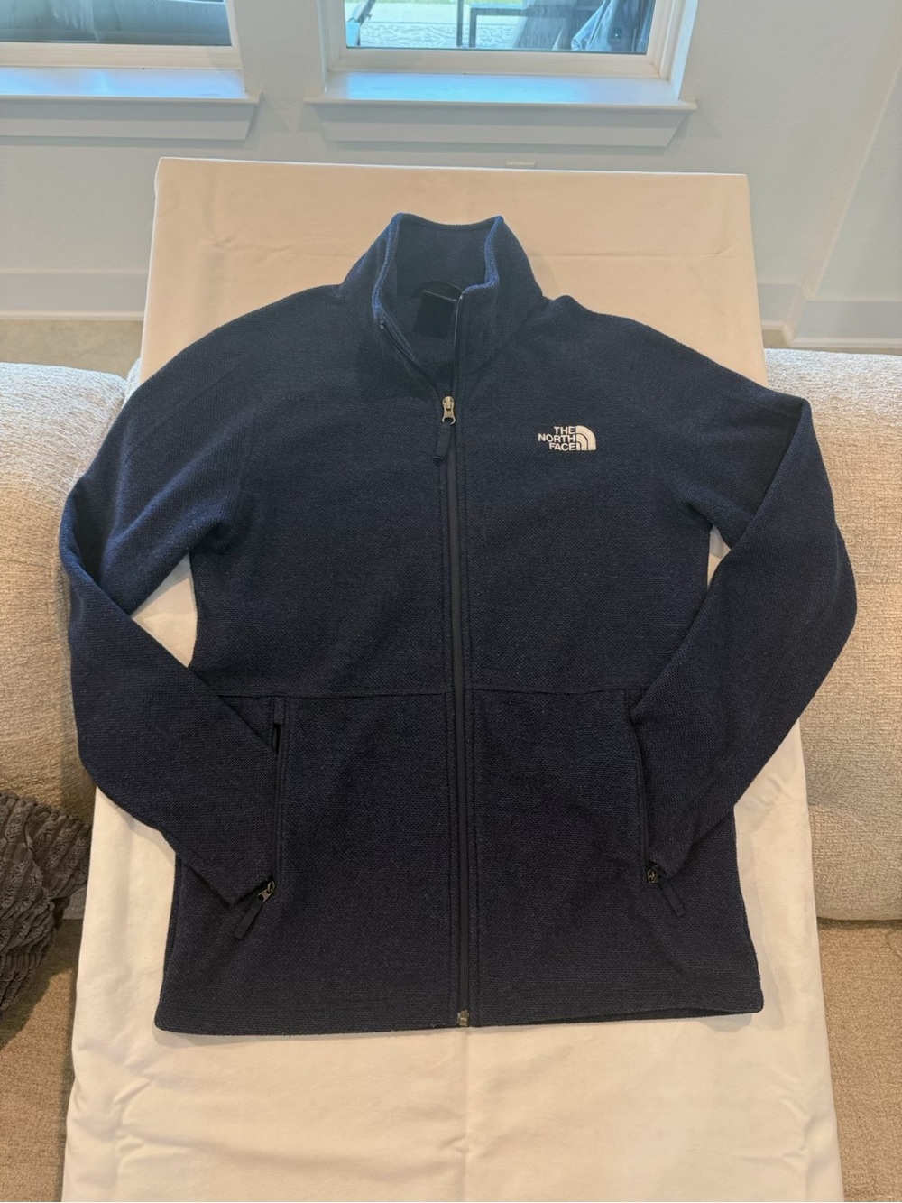 The North Face Navy Full-Zip Teddy Fleece Jacket